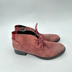 Bussola Lace Up Oxford Red Mauve Boot Shoes // 11.5